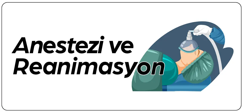 Anestezi ve yoğun bakım sürecini anlatan hasta ve doktor figürlü görsel