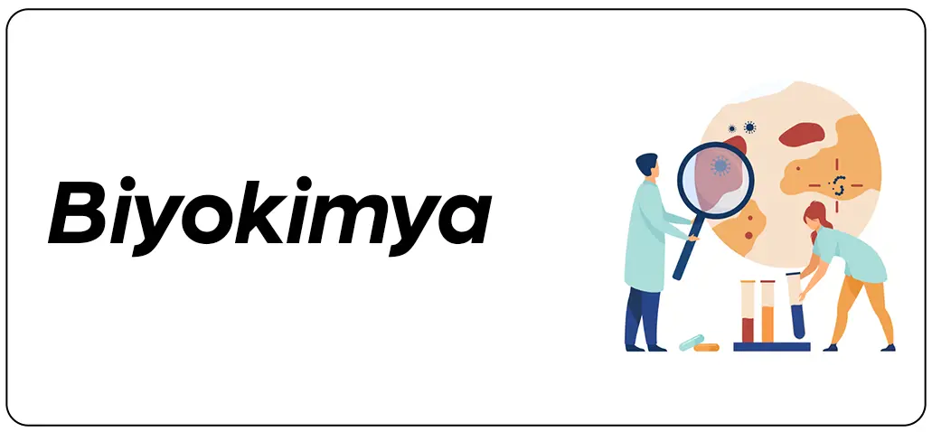 Biyokimya ve moleküler bilim anketlerini simgeleyen laboratuvar tüpü ve molekül temalı ikon