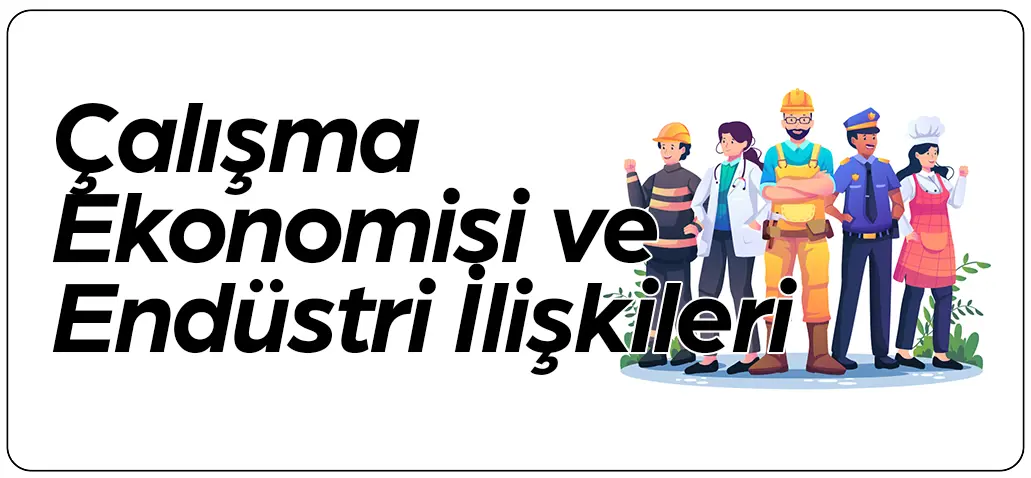 Çalışma hayatı, işçi-işveren ilişkileri ve endüstri temalı anketleri simgeleyen grup illüstrasyonu