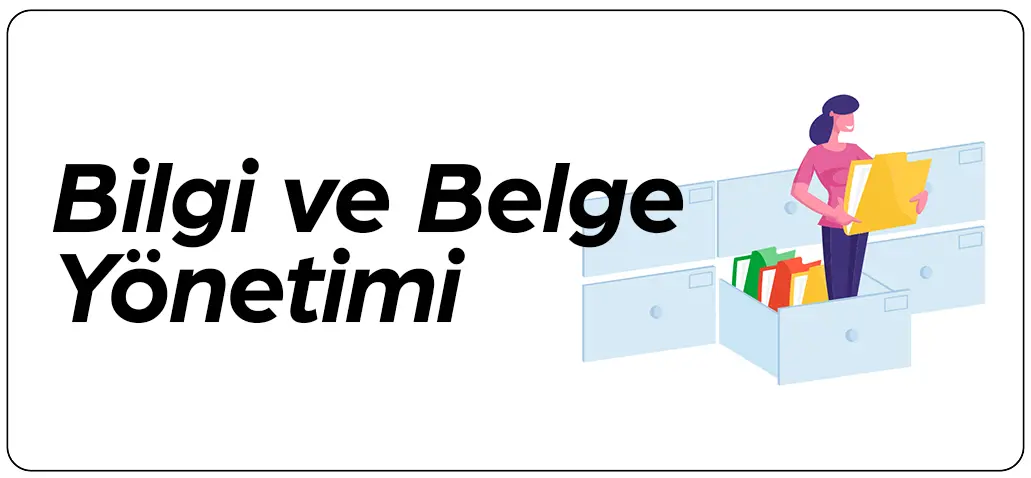 Arşivleme ve dijital dosya yönetimini anlatan klasörlü illüstratif ikon