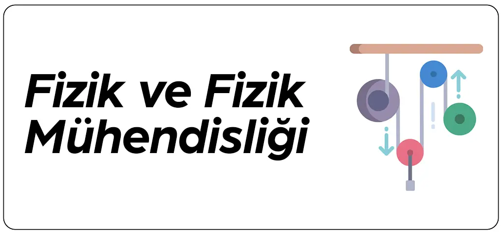 Fizik ve fizik mühendisliği anket konularını simgeleyen makara ve ağırlık sistemli ikon