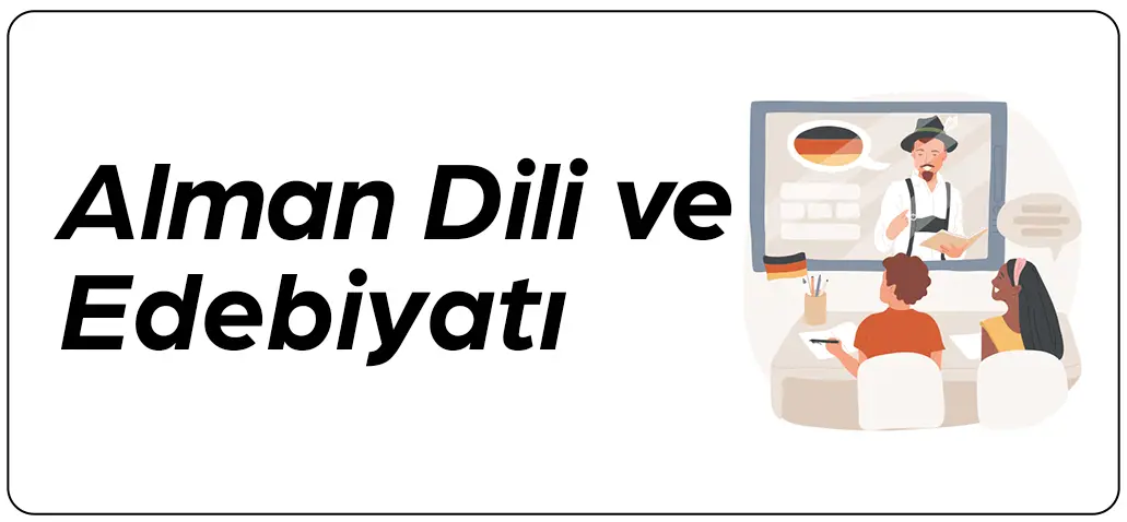 Alman dili ve edebiyatı konusunu temsil eden sınıf ortamı ve öğretmen figürü görseli