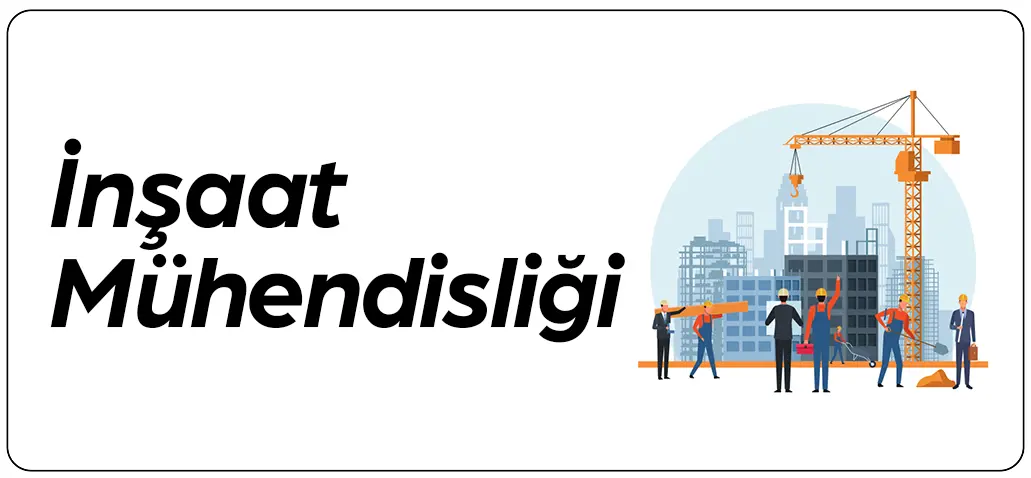 Şantiye ortamı, vinç ve mühendis figürüyle temsil edilen inşaat mühendisliği temalı ikon