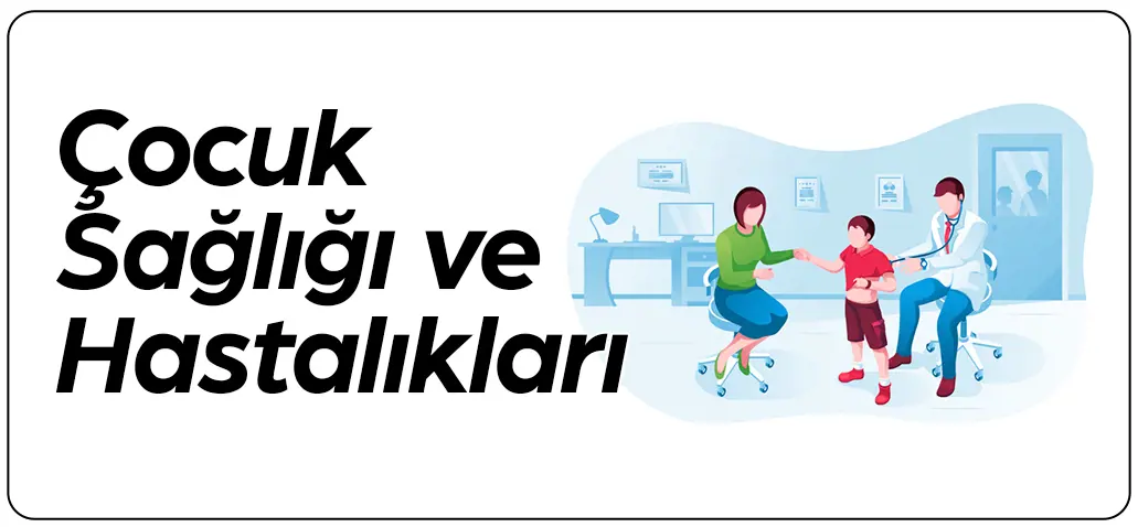 Çocuk sağlığı anketlerini temsil eden doktor ve çocuk hasta temalı görsel