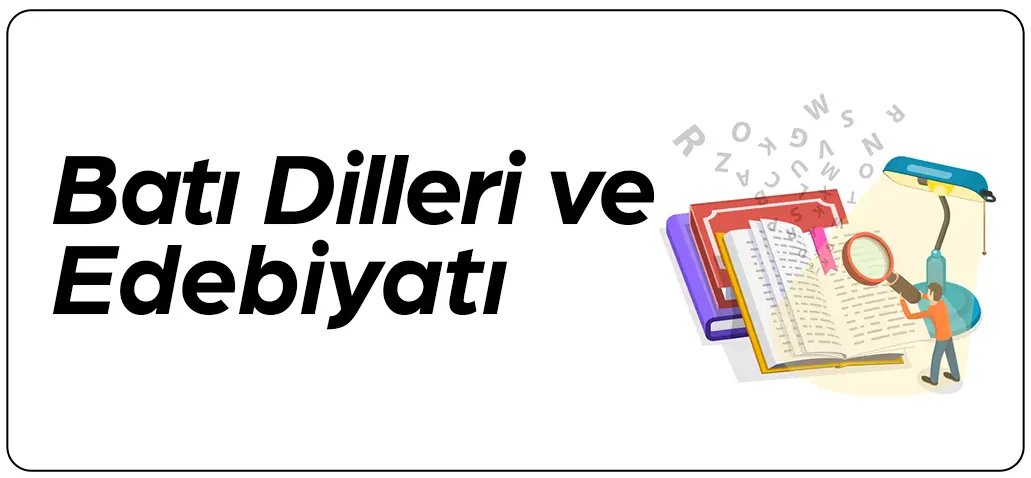 Batı dillerine özgü yazım ve kültürel kaynakları simgeleyen açık kitap ve kalem ikonları